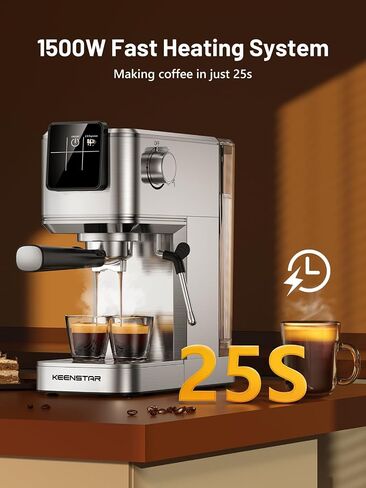 Espresso Machine, 20Bar Hot & Iced Coffee Machine with Rapid Cold Brew, Espresso Maker with Milk Frother Steam Wand, Touch Screen with 37oz Water Tank for Latte, Cappuccino, Gift, Black in Saudi Arabia