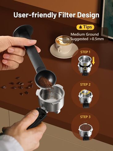 Espresso Machine, 20Bar Hot & Iced Coffee Machine with Rapid Cold Brew, Espresso Maker with Milk Frother Steam Wand, Touch Screen with 37oz Water Tank for Latte, Cappuccino, Gift, Black in Saudi Arabia