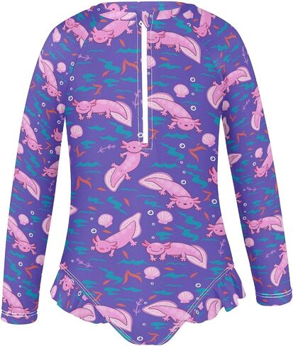 Girls Rash Guard Swimsuits Long Sleeve One Pieces Bathing Suit UPF 50+ Zipper Girls Swimwear in Saudi Arabia