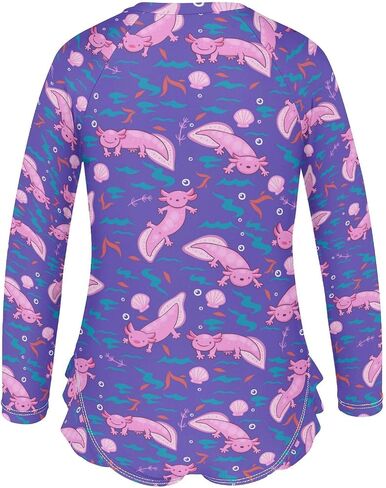 Girls Rash Guard Swimsuits Long Sleeve One Pieces Bathing Suit UPF 50+ Zipper Girls Swimwear in Saudi Arabia