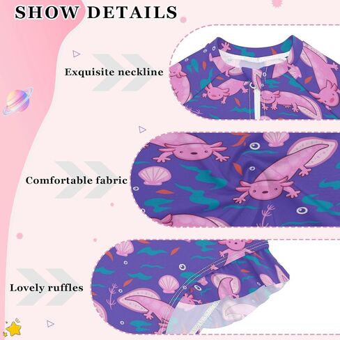 Girls Rash Guard Swimsuits Long Sleeve One Pieces Bathing Suit UPF 50+ Zipper Girls Swimwear in Saudi Arabia