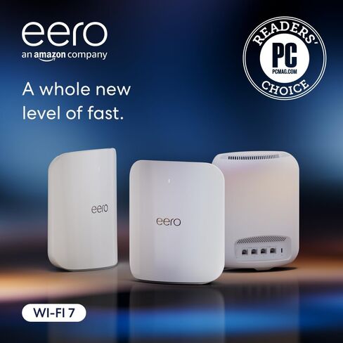 Amazon eero Max 7 mesh wifi system (newest model) - Supports internet plans up to 10 Gbps, Coverage up to 10,000 sq. ft., Connect 750+ devices, 4-pack in Kuwait