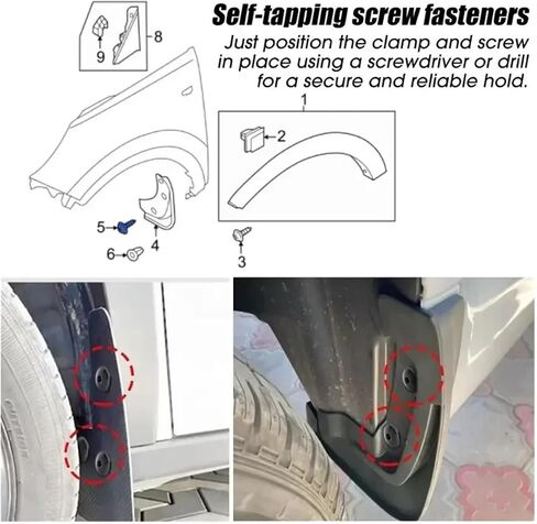 60/40/20PCS Car Motorcycles Metal Screw Tapping Fastener U-Type Clip with Screw -Rust Protection Screw Buckle Iron Sheet(Black 20pcs) in Saudi Arabia