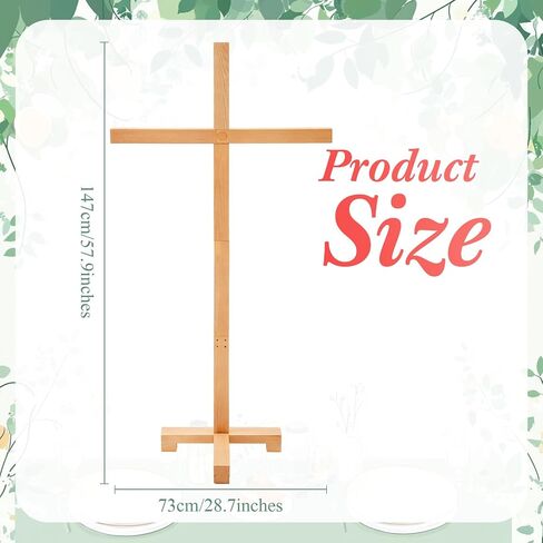 GlikCeil 58'' Extra Large Wood Cross Standing for Outdoor, Large Wall Cross Jesus Christ Catholic Crafted Supplies He Is Risen Ornaments for Wedding Home Office Communion Church in Saudi Arabia