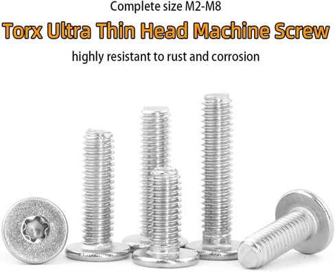 مسامير رأس Torx منخفضة Torx ، الفولاذ المقاوم للصدأ 304 ، M2 ، M2.5 ، M3 ، M4 ، M6 ، M8 ، المسمار آلة Torx سداسية مع رأس مسطح فائق (16 مم ، M2.5 50 قطعة) in Saudi Arabia