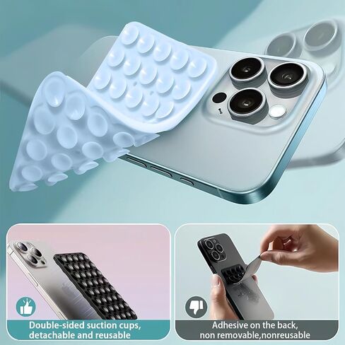 DreamsLink.LC Silicone Double-Sided Suction Phone Mount - Light Pink Small | Detachable Sticky Phone Grip Hands-Free for Selfies & Videos, Trending TikTok items Gift for Content Creators, 3.74″x2.2″ in Kuwait