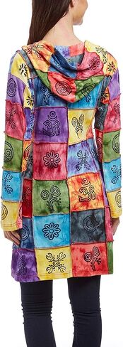 THE COLLECTION ROYAL Cotton Patch Hoodie Boho Zip Up Jacket in Kuwait