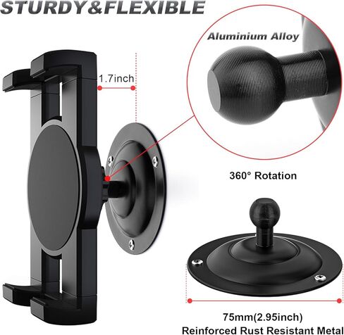iTODOS iPad Wall Mount, 360°Adjustment Tablet Wall Mount Holder for iPad, iPhone,Kindle Fire HD,Kindle Paper White,Galaxy Tabs,Universal Mount for 4~12.9 inch Tablet and Phone in Kuwait