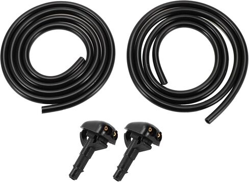 Windshield Washer Nozzle for Mitsubishi Lancer 2008-2014 No.61601384859 Front Black with 2 Pcs 1 Meter Fluid Hose 1 Set in Saudi Arabia