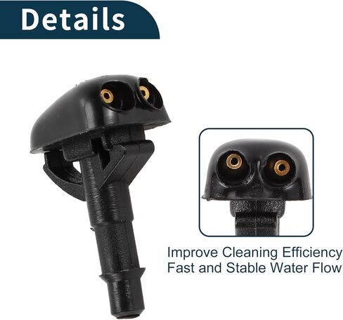Windshield Washer Nozzle for Mitsubishi Lancer 2008-2014 No.61601384859 Front Black with 2 Pcs 1 Meter Fluid Hose 1 Set in Saudi Arabia