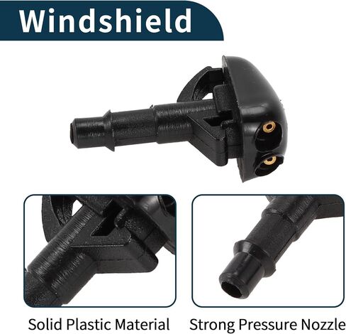 Windshield Washer Nozzle for Mitsubishi Lancer 2008-2014 No.61601384859 Front Black with 2 Pcs 1 Meter Fluid Hose 1 Set in Saudi Arabia