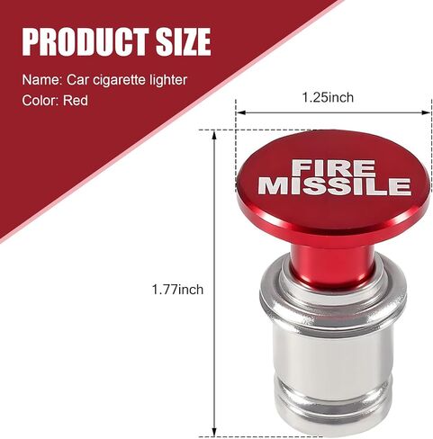 Car Cigarette Lighter, Alloy High Temperature Resistance Cigarette Lighter Plug Push Button, Standard 12 V Fast Heating Power Socket Replacement, for Most Cars Interior Accessories (Red) in Saudi Arabia