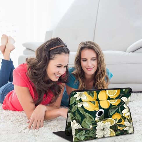 حافظة لجهاز iPad 9.7 بوصة الجيل السادس/الخامس (2018/2017) - غطاء واقٍ متين مع حامل دوار 360 درجة، ظهر ناعم من مادة TPU، تنبيه/غفو تلقائي، شجرة ملونة in Kuwait