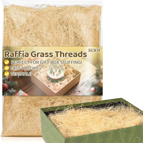 3PCS Sukh Raffia Ribbon Raffia Grass - Raffia Straw for Florist Bouquets Decoration Crafts Ribbon for Wrapping Christmas Birthday Raffia Grass Wrap Ribbon in Saudi Arabia