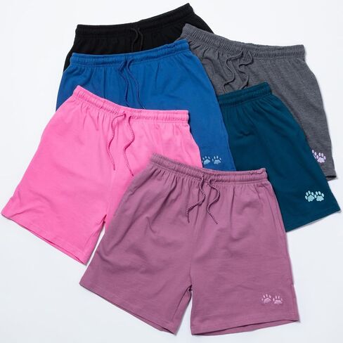 Purple Paw Women's Casual Shorts Soft Cotton Embroidered Design with Pockets Elastic Waist Gifts for Women Mom Ladies in Saudi Arabia