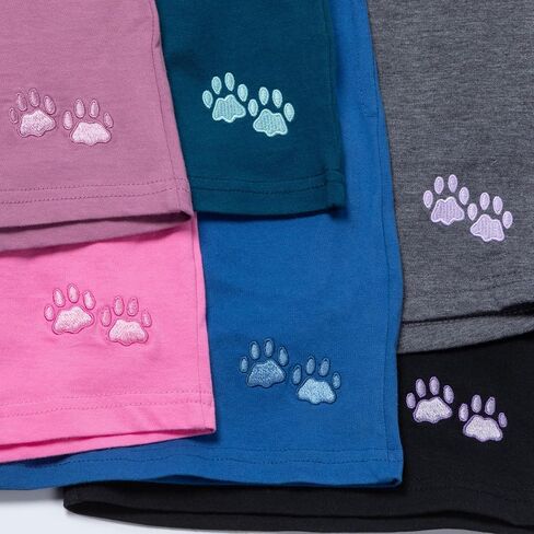 Purple Paw Women's Casual Shorts Soft Cotton Embroidered Design with Pockets Elastic Waist Gifts for Women Mom Ladies in Saudi Arabia
