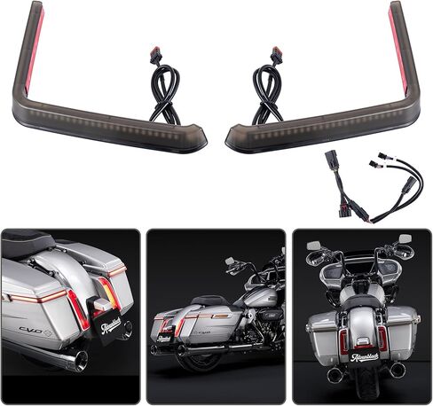 Advanblack 2024 Road Glide Saddlebag Lights LED Hy-per Tail Light Fit for 2023.5-2025 Harley Touring FLH - Smoked - Running/Brake Sequential Red Turn Signals in Saudi Arabia