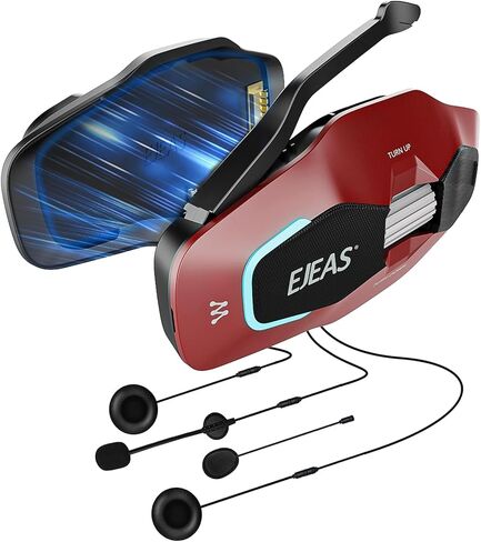 SolaMr X10 Motorcycle Helmet Bluetooth Intercom Headset, 10 Riders Mesh 4.0 Communication Systems with Audio Multitasking, Music Sharing, Noise Cancellation, FM Radio in Saudi Arabia