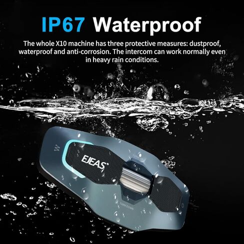 SolaMr X10 Motorcycle Helmet Bluetooth Intercom Headset, 10 Riders Mesh 4.0 Communication Systems with Audio Multitasking, Music Sharing, Noise Cancellation, FM Radio in Kuwait