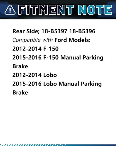 Rear Disc Brake Caliper Assembly with Bracket Compatible with 2012-2016 Ford F-150 / Lobo | Rear Driver & Passenger Brake Calipers | Brake Calipers for 18-B5397 & 18-B5396 in Saudi Arabia
