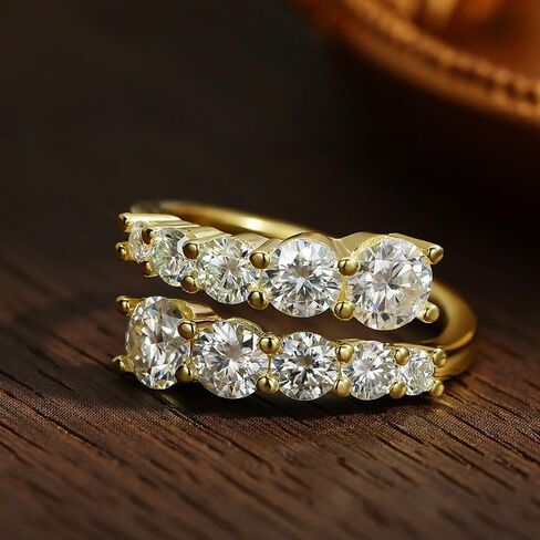 خواتم المشاركة Moissanite ، 3.26CTTW D Color VVS1 925 Sterling Silver Wedding Breath Edernity Band Rings for Women in Kuwait