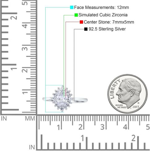 OMRANII Halo Oval Art Deco Bridal Wedding Engagement Ring Round Simulated Cubic Zirconia 925 Sterling Silver in Saudi Arabia
