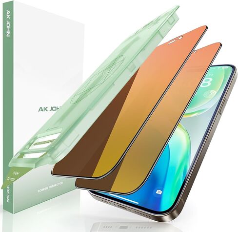 2 PACK for iPhone 16 Pro Max Privacy Screen Protector 6.9 Inch, 10s Auto Dust-Elimination Installation, 100% Anti Spy, 9H Tempered Glass, Scratch Resistant, Full Edge Coverage in Saudi Arabia