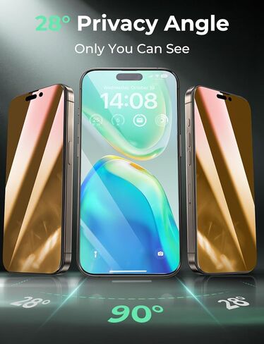 2 PACK for iPhone 16 Pro Max Privacy Screen Protector 6.9 Inch, 10s Auto Dust-Elimination Installation, 100% Anti Spy, 9H Tempered Glass, Scratch Resistant, Full Edge Coverage in Saudi Arabia