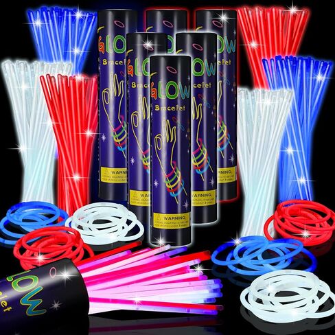 Libima 600 Pcs Glow Sticks Bulk with 600 Connectors 8 Inch Glow Stick Necklaces Glow Stick Bracelets Bulk Glow in the Dark Party Supplies for Easter Christmas New Year (Pink) in Kuwait