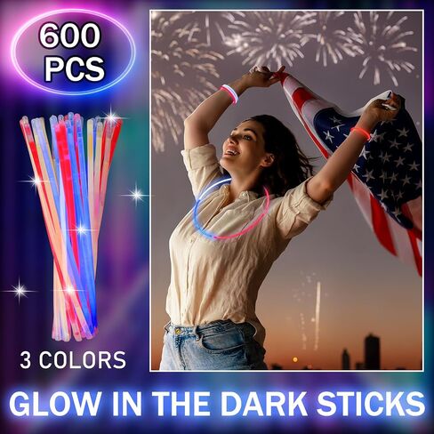 Libima 600 Pcs Glow Sticks Bulk with 600 Connectors 8 Inch Glow Stick Necklaces Glow Stick Bracelets Bulk Glow in the Dark Party Supplies for Easter Christmas New Year (Pink) in Kuwait