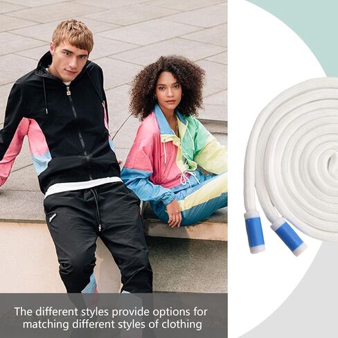 BOROLA 1Pcs 51 Inch Fashionable Durable Cotton Drawstring, Premium Hoodie, Sports Pants, Shorts Universal Drawstring Replacement (Black Rope, Cylinder Metal Head) in Kuwait