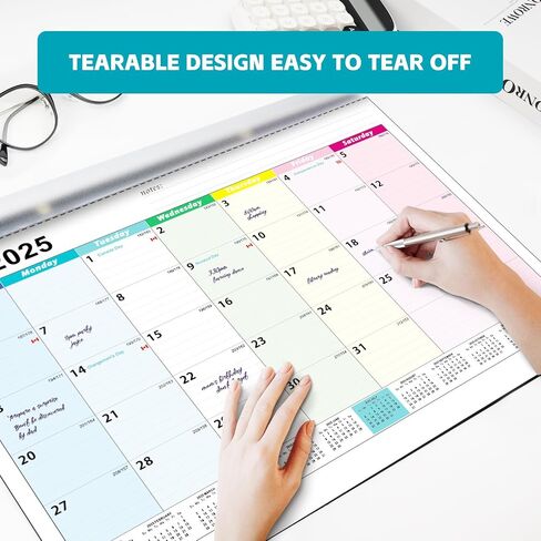 Calendar 2025-2026, 18 Monthly Large Desk Calendar, JAN. 2025 – JUN. 2026, 22" x 17", Desktop Monthly Planner with Corner Protector, Large Ruled Blocks - Colorful Lump in Saudi Arabia