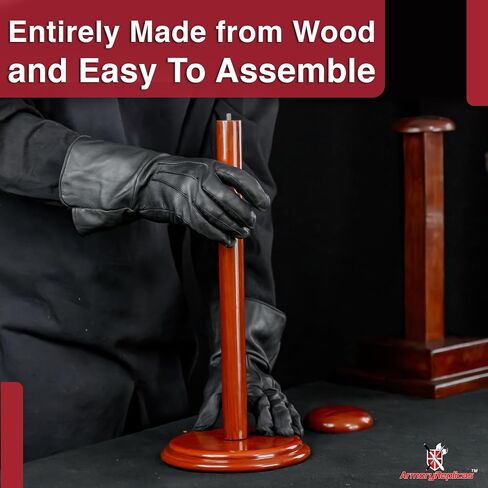 Armory Replicas™ Sturdy Mango Wood Helmet Stand - 17-Inch Decorative Display for Steel Helmets | Eco-Friendly, Sustainable Wood | Ideal for Home Decor & Collectibles in Saudi Arabia