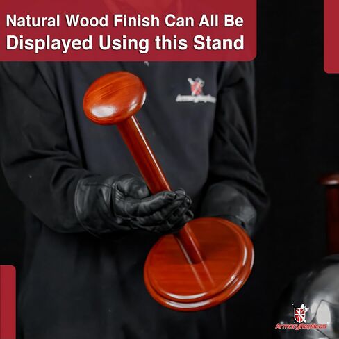 Armory Replicas™ Sturdy Mango Wood Helmet Stand - 17-Inch Decorative Display for Steel Helmets | Eco-Friendly, Sustainable Wood | Ideal for Home Decor & Collectibles in Saudi Arabia