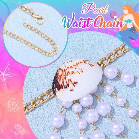 cosydays pearl chain belt starffish seashell chain chain beach body body المجوهرات للنساء in Saudi Arabia