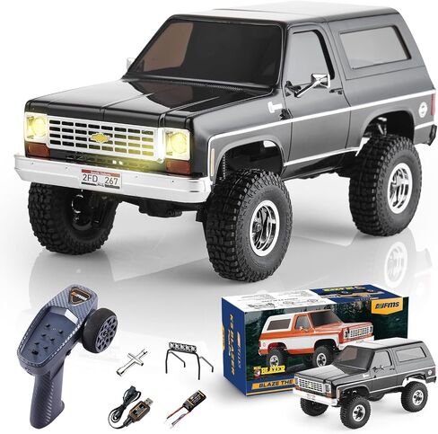 FMS 1/24 RC Crawler Officially Licensed Chevy K5 Blazer RC Car FCX24 RTR RC Pickup Truck SUV 4WD 2.4GHz Hobby RC Model 8km/h Mini Car RC Off-Road Remote Control Car (Black) in Kuwait