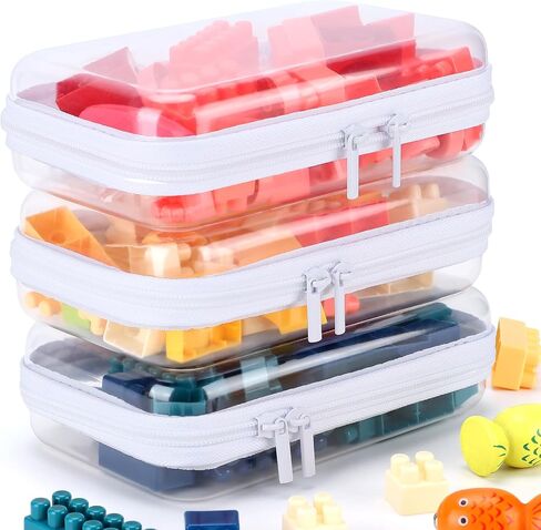 YOPCDJ 3 Pack Clear Hard Shell Zipper Case, Clear Zipper Pouches,Diaper Bag Organizer Pouches,Waterproof Makeup Organizer & Travel Toiletry Bag, Plastic Pouch for Office Home Storage, Large Size in Saudi Arabia