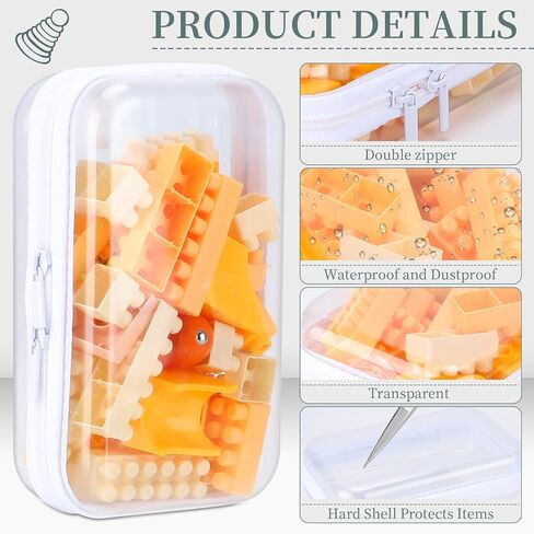 YOPCDJ 3 Pack Clear Hard Shell Zipper Case, Clear Zipper Pouches,Diaper Bag Organizer Pouches,Waterproof Makeup Organizer & Travel Toiletry Bag, Plastic Pouch for Office Home Storage, Large Size in Saudi Arabia