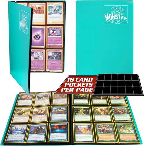 Monster Binder - 9 Pocket Trading Card Album - Matte Red - Holds 360 Yugioh, Magic, and Pokemon Cards in Saudi Arabia