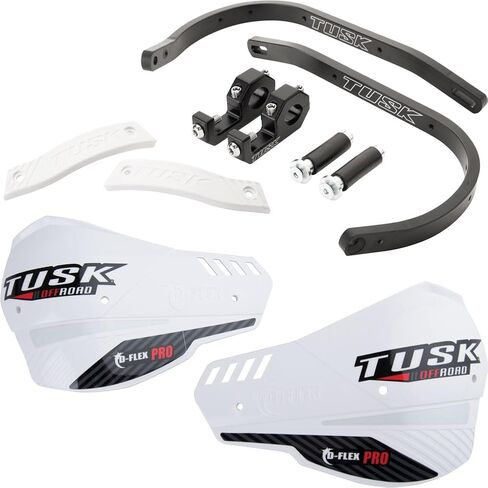 TUSK D-Flex Pro Adventure Handguards Black Bar/White Plastics 7/8 "Bars for Honda CRF250L Rally (ABS) 2017-2020 in Saudi Arabia