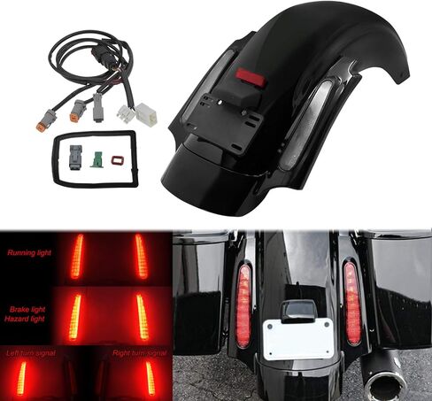 HDBUBALUS Motorcycle Rear Fender System with LED Light Fit for Harley Touring Road Glide Electra Glide Street Glide 2014-2025 in Saudi Arabia