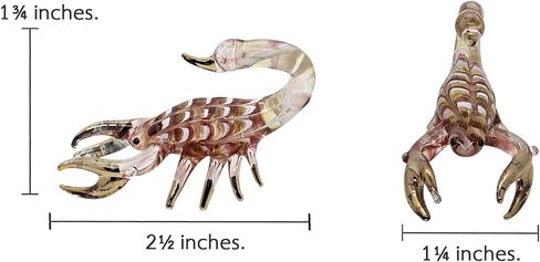 Tiny 1¼" Long Clear Gold Scorpion Figurine - Miniature Hand Blown Glass Scorpions Arachnid Arthropod Invertebrate Insect Colorful Crystal Animals Decorative Collectible Figurines Décor Gift in Saudi Arabia