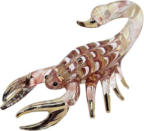 Tiny 1¼" Long Clear Gold Scorpion Figurine - Miniature Hand Blown Glass Scorpions Arachnid Arthropod Invertebrate Insect Colorful Crystal Animals Decorative Collectible Figurines Décor Gift in Saudi Arabia