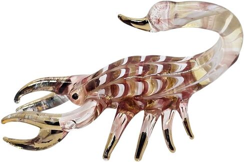 Tiny 1¼" Long Clear Gold Scorpion Figurine - Miniature Hand Blown Glass Scorpions Arachnid Arthropod Invertebrate Insect Colorful Crystal Animals Decorative Collectible Figurines Décor Gift in Saudi Arabia
