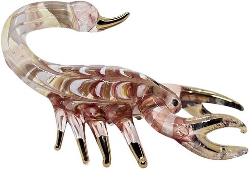 Tiny 1¼" Long Clear Gold Scorpion Figurine - Miniature Hand Blown Glass Scorpions Arachnid Arthropod Invertebrate Insect Colorful Crystal Animals Decorative Collectible Figurines Décor Gift in Saudi Arabia