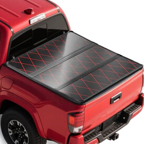 غطاء Tri-Fold Tonneau صلبًا مناسبًا لتويوتا تاكوما 2024 2025 5 أقدام سرير ، غطاء سرير شاحنة مقاوم للماء متوافق مع 2024 2025 تاكوما ، بدون تثبيت الحفر ، بناء الألومنيوم in Saudi Arabia