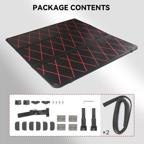 غطاء Tri-Fold Tonneau صلبًا مناسبًا لتويوتا تاكوما 2024 2025 5 أقدام سرير ، غطاء سرير شاحنة مقاوم للماء متوافق مع 2024 2025 تاكوما ، بدون تثبيت الحفر ، بناء الألومنيوم in Saudi Arabia