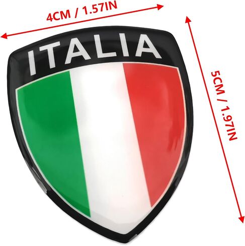 PTDecals 4 PCS 4x5CM Soft Flexible Epoxy Italy Italian Flag Emblem Sticker Decals for Vehicle Auto Car Motorcycle Helmet Home Decoration in Kuwait