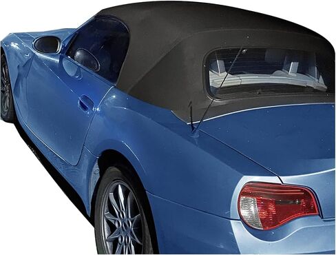 kuafu convertible top top repraction متوافق مع 2003-2008 BMW Z4 ، سقف ناعم مع نافذة زجاجية مسخنة صافية فينيل سوداء سوداء in Saudi Arabia