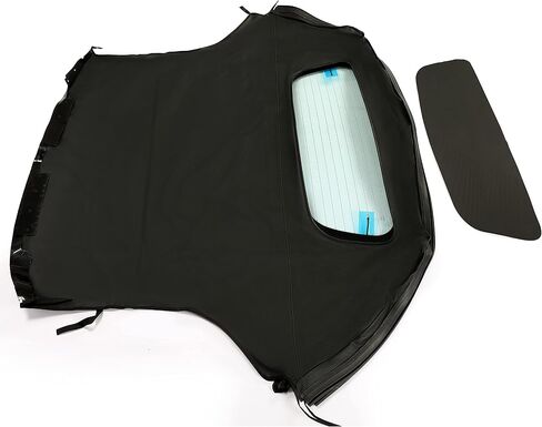 kuafu convertible top top repraction متوافق مع 2003-2008 BMW Z4 ، سقف ناعم مع نافذة زجاجية مسخنة صافية فينيل سوداء سوداء in Saudi Arabia